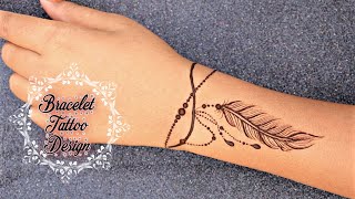 Bracelet tattoo design | mehndi tattoo | feather tattoo design  | Mehndi Creations