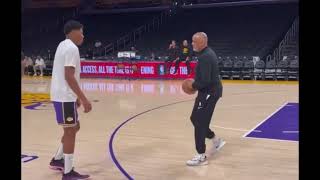 Rui Hachimura meets Phil Handy and the Lakers workout