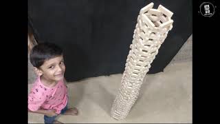 Build a 5 feet Tall Tower out of Wooden Blocks II Tower Of Jenga II SATISFYING #bykthekid