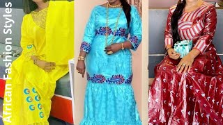 Model Bazin Femme Brode Et Dentelle Style Senegalais