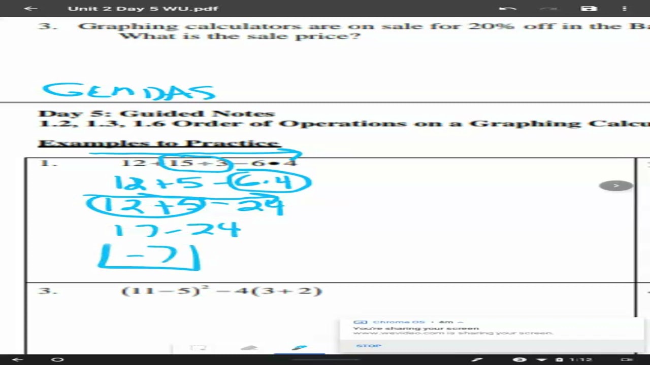 Algebra 1 Unit 2 Day 5 Notes - YouTube