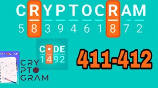 CRYPTOGRAM Word Logic Puzzles level 411 412