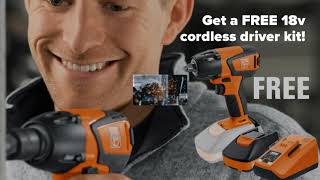 FEIN Power Tools FREE 18v cordless driver promotion