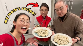 making dumplings with mom \u0026 dad for chinese new year! 🥟