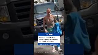 Justin Bieber shows strain after sparking fight with wife Hailey