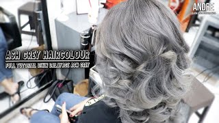 Cara Bikin Balayage Ash Grey Dengan Basic Rambut Yang Belang-Belang