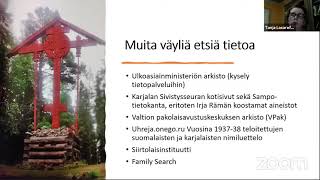 Karjalainen sukuni -webinaarisarjan 7. luento \