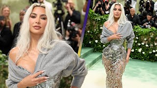 Kim Kardashian SHOCKS With Silver Cinched Waist at Met Gala 2024