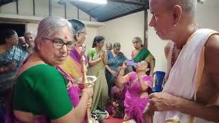 447. Honouring Srimathi. Vasanthi Mami by giving a title of Aanmiga Sironmani. at Gurukrupa.