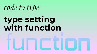 [code to type] type setting with function and transformation (typography + p5js)