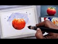 watercolor still life painting for beginners. how to draw and paint a tomato