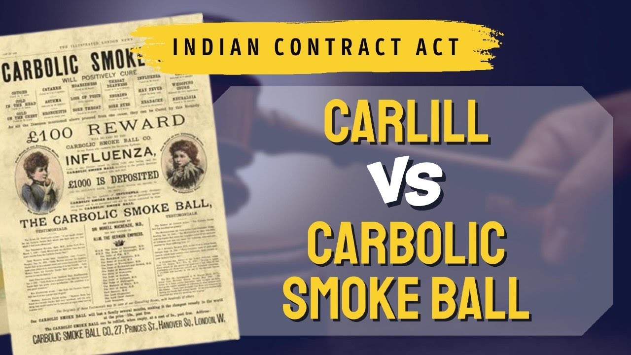 Carlill V. Carbolic Smoke Ball Co. (1891-4) #indiancontractact #ica ...