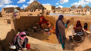 Morning Routine of Desert Women || Cooking Traditional Breakfast | Pakistan Village Life