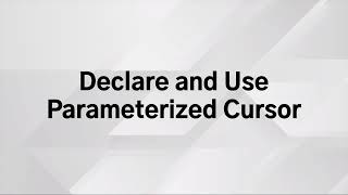 Snowflake - Procedures using SQL - Declare and Use Parameterized Cursor