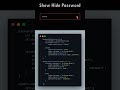 Show Hide Password light effect in JavaScript #shorts