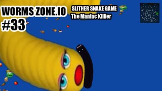 worms zone io slither snake game the maniac killer #33 "Black savage killer boomb"