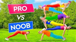 IMPOSSIBLE TIK TOK ACROBATICS CHALLENGE || PRO vs NOOB! Gymnastic TikTok Tricks By 123 GO! Challenge