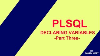 HOW TO DECLARE PLSQL VARIABLES - PART III