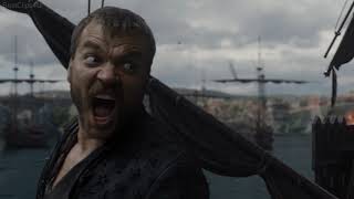 Game of Thrones Season 8x05 | Drogon flying attack on the Iron Fleet
