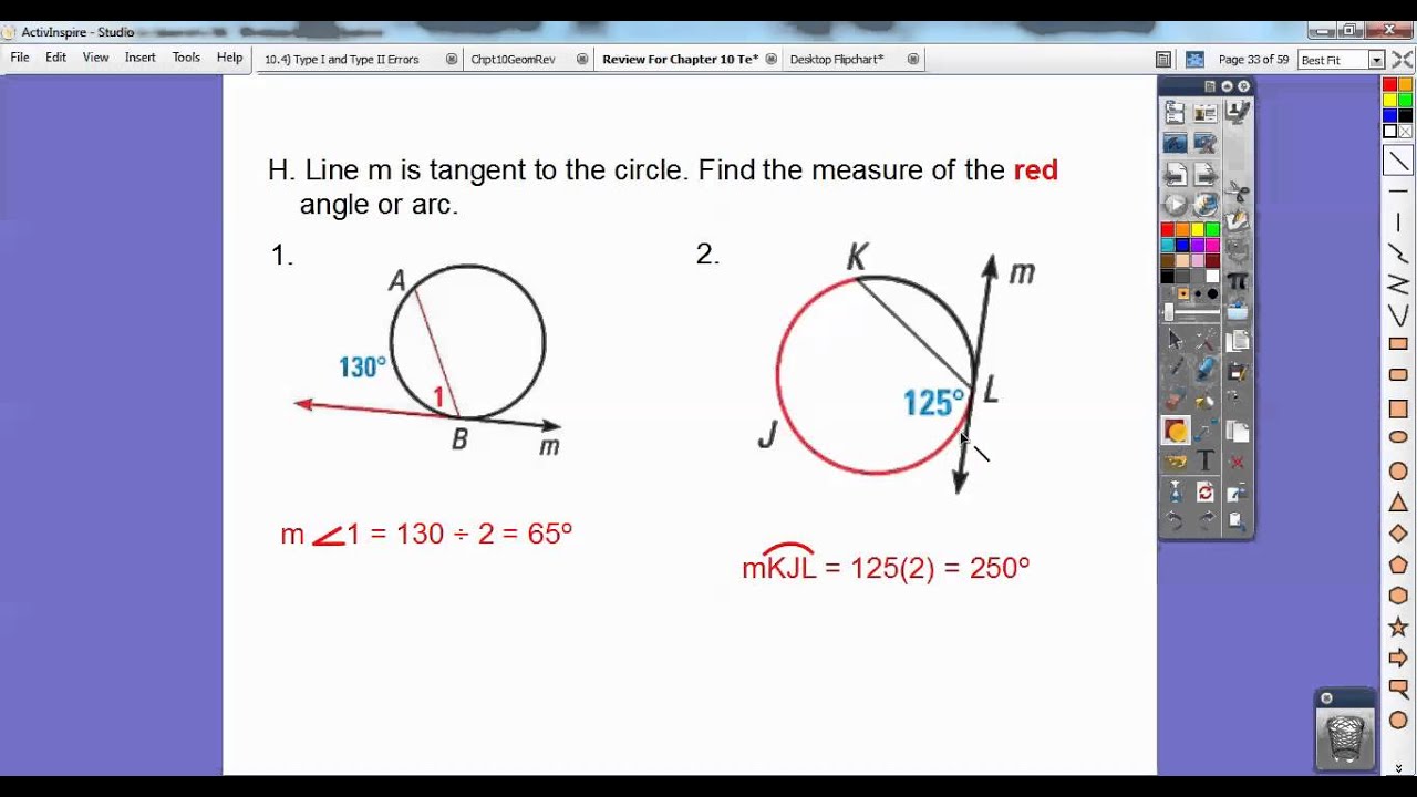 Geometry Review For Test On Chapter 10 On Circles - YouTube