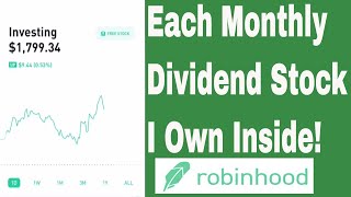 2019 Robinhood Dividend Investing | What Monthly Stocks Do I own?