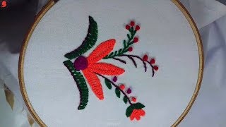 Hand Embroidery Design bd. সাত রকম সেলাই দিয়ে ফুলের নকশা ।