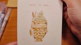 抹茶冰淇淋鯛魚燒-簡易步驟🍦 #shorts