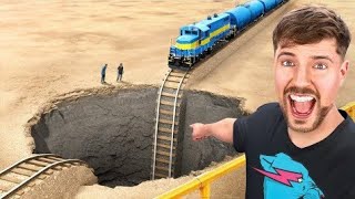 Mr Beast New Video || Train Vs Giant Pit