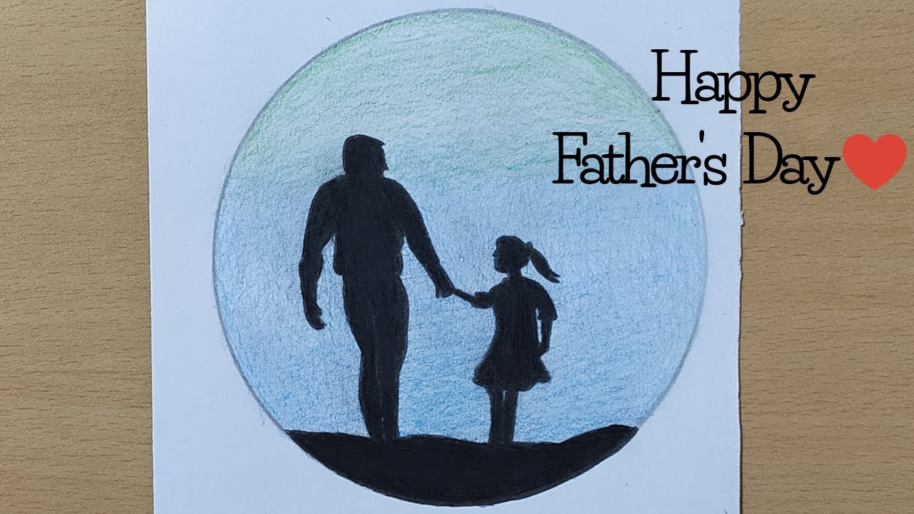 Father's Day Special Drawing | Easy Way To Draw Father And Daughter ...