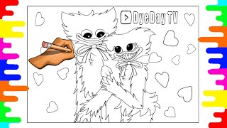 👀 Huggy Wuggy and Kissy Missy Coloring Pages | Poppy Playtime Coloring