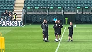 Wayne Rooney limps off injured after joining in Plymouth argyle open training session 20/8/24