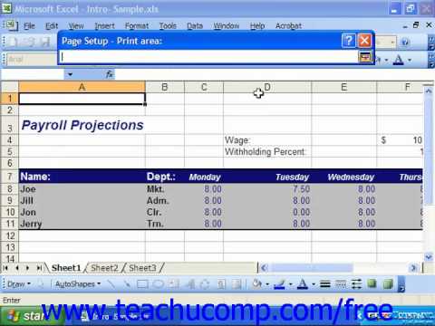 Excel 2003 Tutorial The Page Setup Dialog Box Microsoft Training Lesson 9.3 Excel 2003 Tutorial The Page Setup Dialog Box Microsoft Training Lesson 9.3