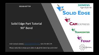Solid Edge Part Tutorial - Creating a 90 bend