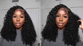 GLUELESS 13*4 Frontal Wig Install | BEST 4C Edges Curly Wig ft.Ali Pearl Hair