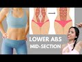 BEST exercises to burn hanging belly, tighten loose skin mid-section, diastasis recti | Hana Milly