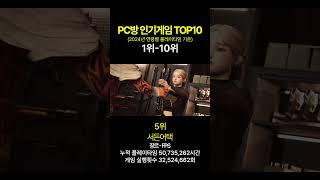 2024년 총 결산 PC방 인기게임 TOP 10  #게임