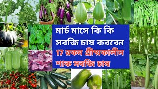 মার্চ মাসে কি কি সবজি চাষ করা যায়//গ্রীষ্মকালীন সবজি চাষ