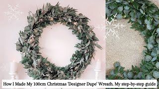 Designer 'Dupe' Giant 100cm Christmas Wreath - How to make your own wreath Tutorial - #wreathmaking