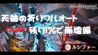 ルシHL天破の祈り☆初見お試しフルオート（１％残し失敗編）【グラブル】