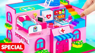 DIY Miniature Cardboard House Compilation - Make Pink Miniature Hospital, Doctor Set use Cardboard