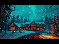 cozy winter home in the snowy forest relaxing jazz with snowfall sleep u0026 relax