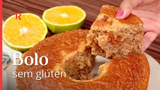 Bolo de laranja com aveia, sem glúten, sem lactose e sem óleo ou manteiga! Super fofinho e saboroso!