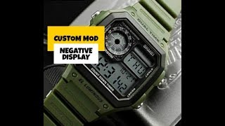 SKMEI 1299 ARMY GREEN NEGATIVE DISPLAY | CUSTOM MOD LCD