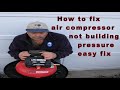 How to repair fix air compressor not building pressure easy fix