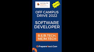 Accolite Digital Off Campus Drive 2022 for Software Developer | IT Job | Engineering Job