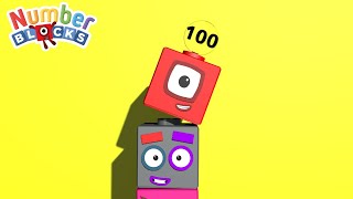 COUNTING NUMBERBLOCKS BY ONE AND HUNDREDS | LEARN TO COUNT 1 - 100 GIANT NUMBERS