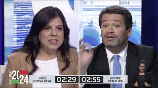 Debate PAN vs Chega | Inês Sousa Real  vs André Ventura | Eleições Legislativas 2024