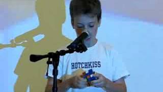 Michael Solves Rubik's Cube Live On Stage (71 seconds)