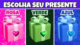 🎁 ESCOLHA SEU PRESENTE l Qual Você Vai Escolher ? ROSA , VERDE ou AZUL ? l QUIZ SURPRESA 🍀 #quiz