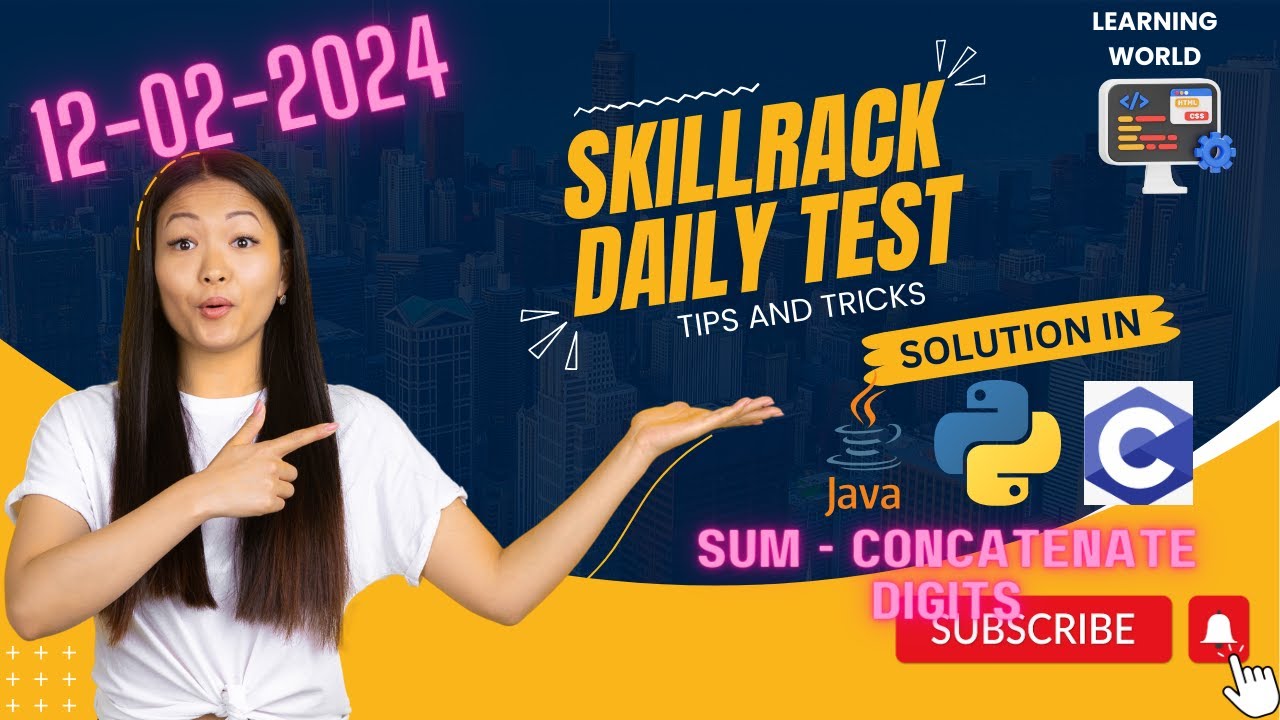 Skillrack Daily Test Today S Solution In C Python And Java Sum